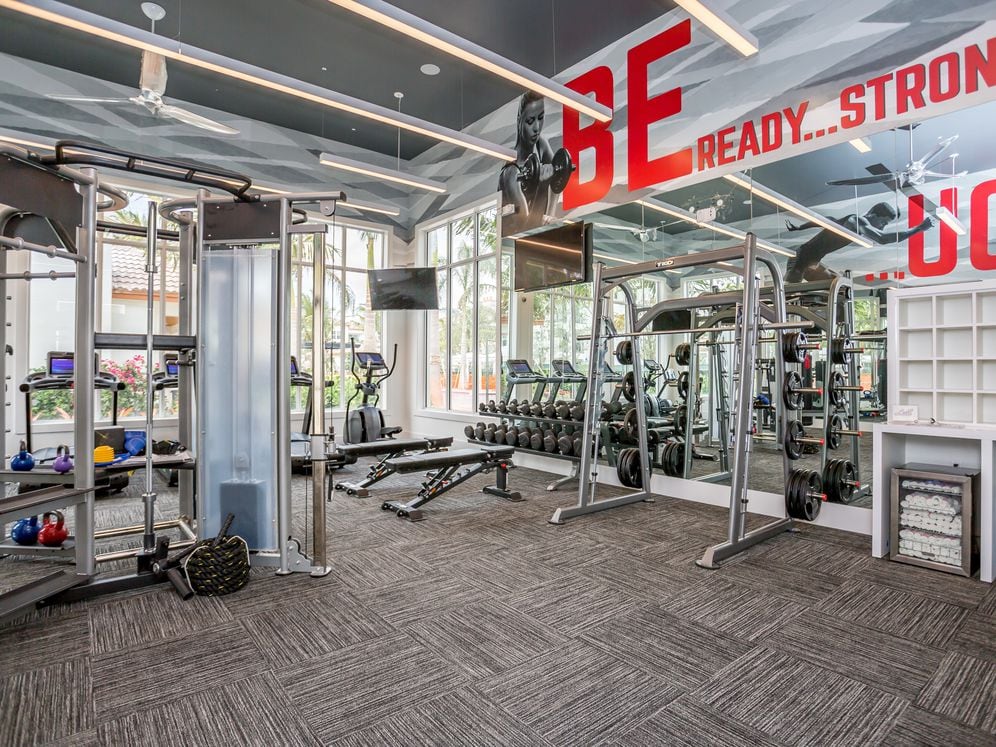 Fitness center with cardio and strength equipment