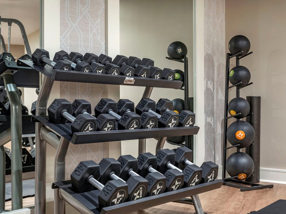 Fitness center with strength equipment