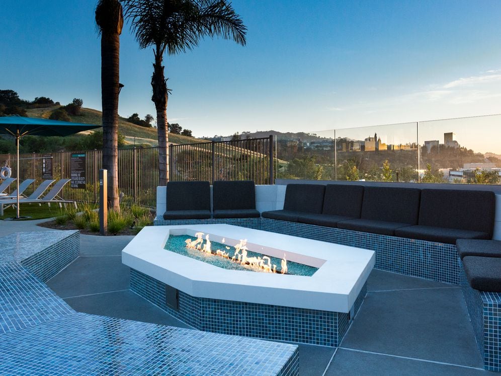 North Clubhouse deck with seating and firepit