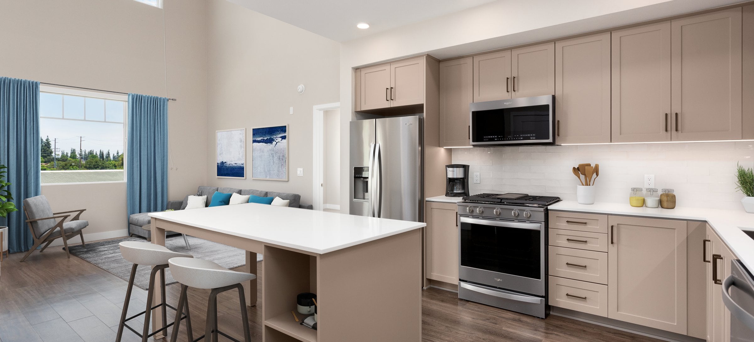 Townhome kitchen and dining area (select homes)