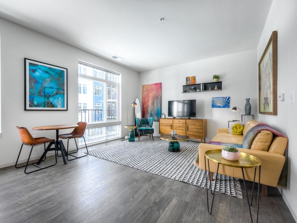 Living and dining area with hard surface flooring