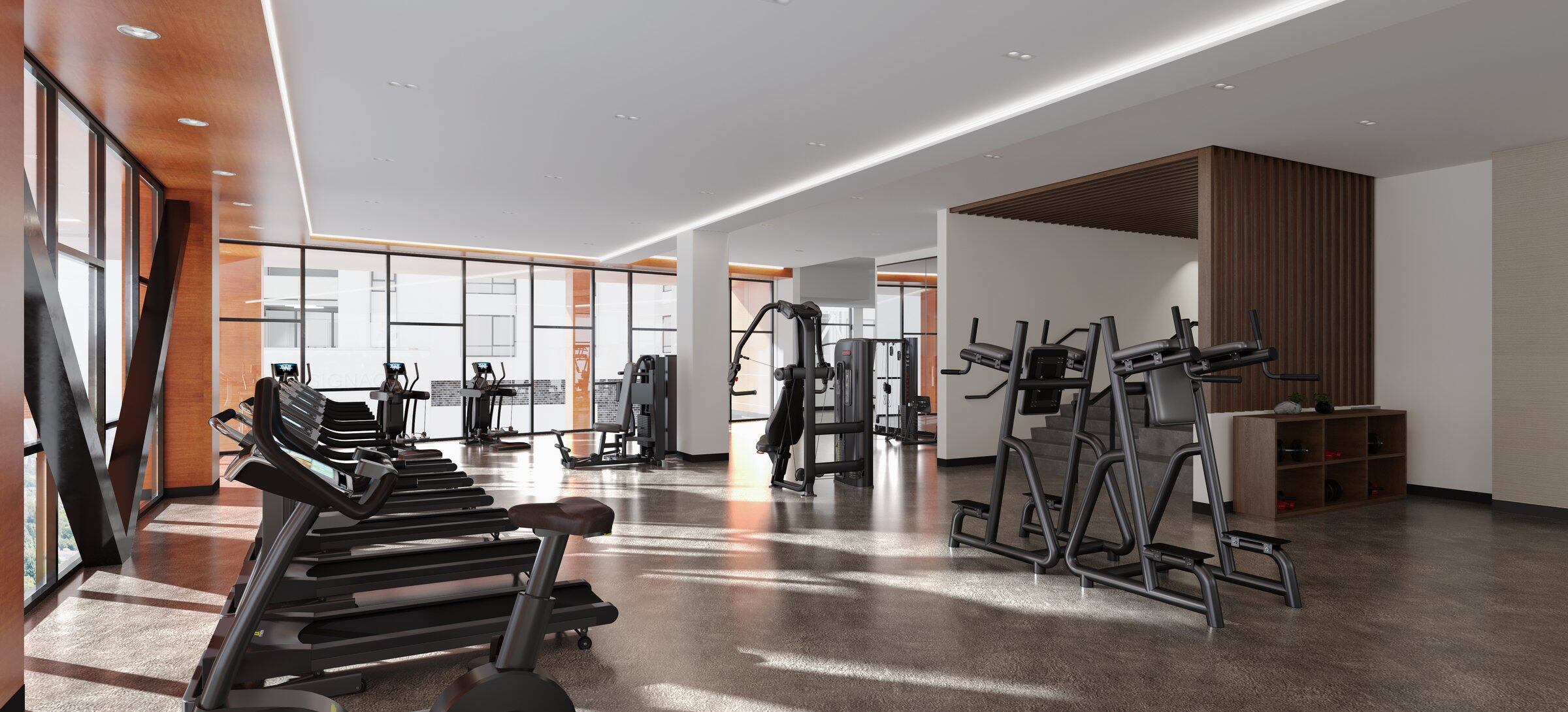 State-of-the-art fitness center (Rendering)