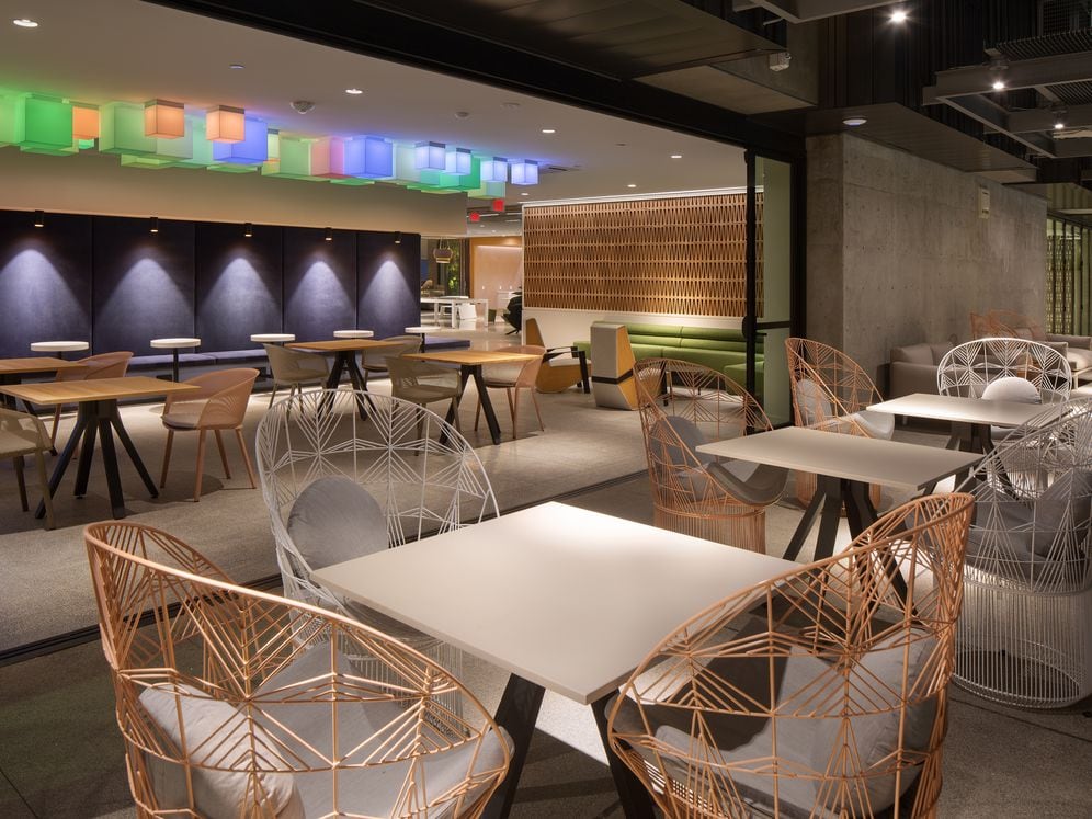 Indoor/outdoor chill space with seating