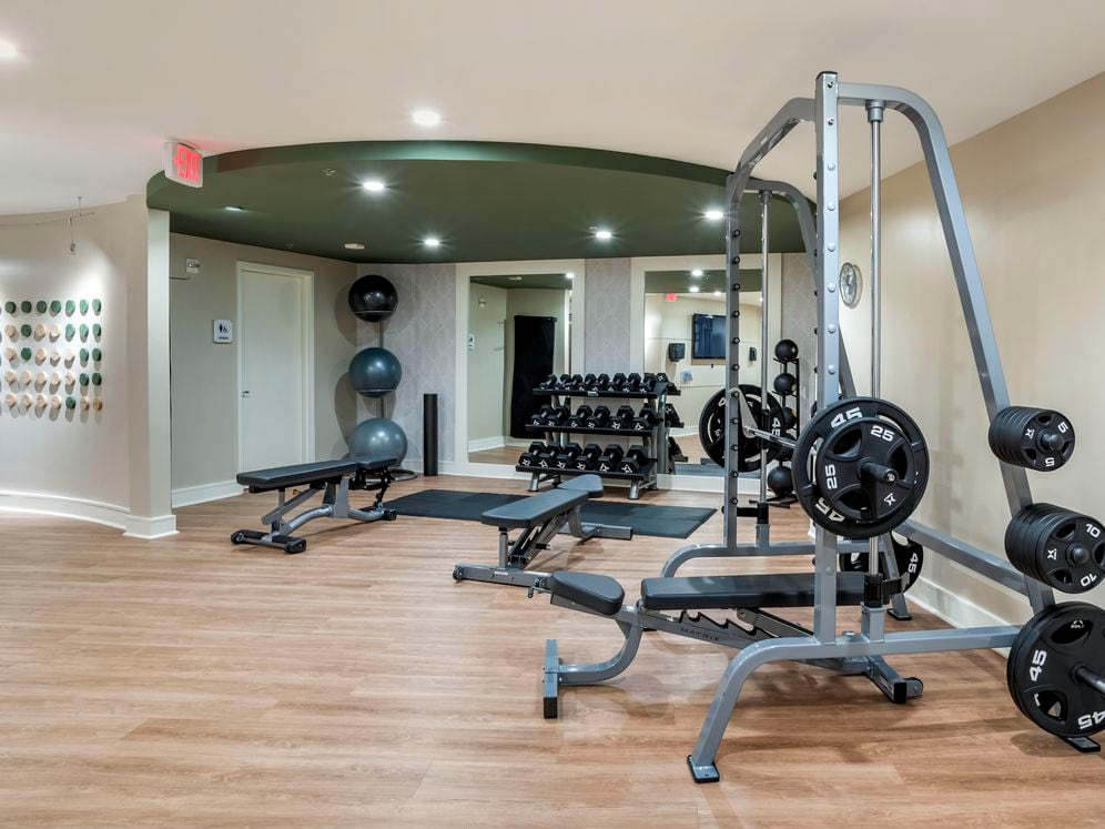 Fitness center with strength equipment