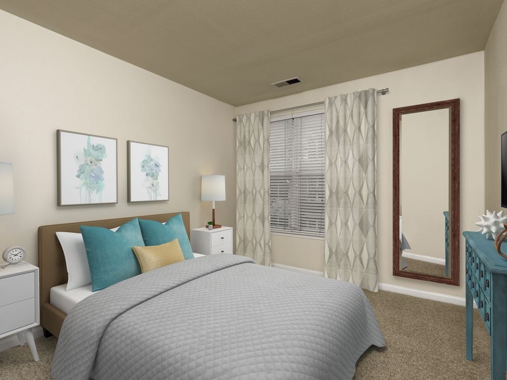 Renovated II bedroom with carpeted flooring