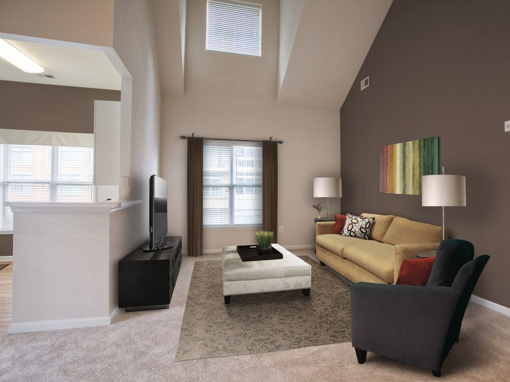 Classic I living area with carpeted flooring