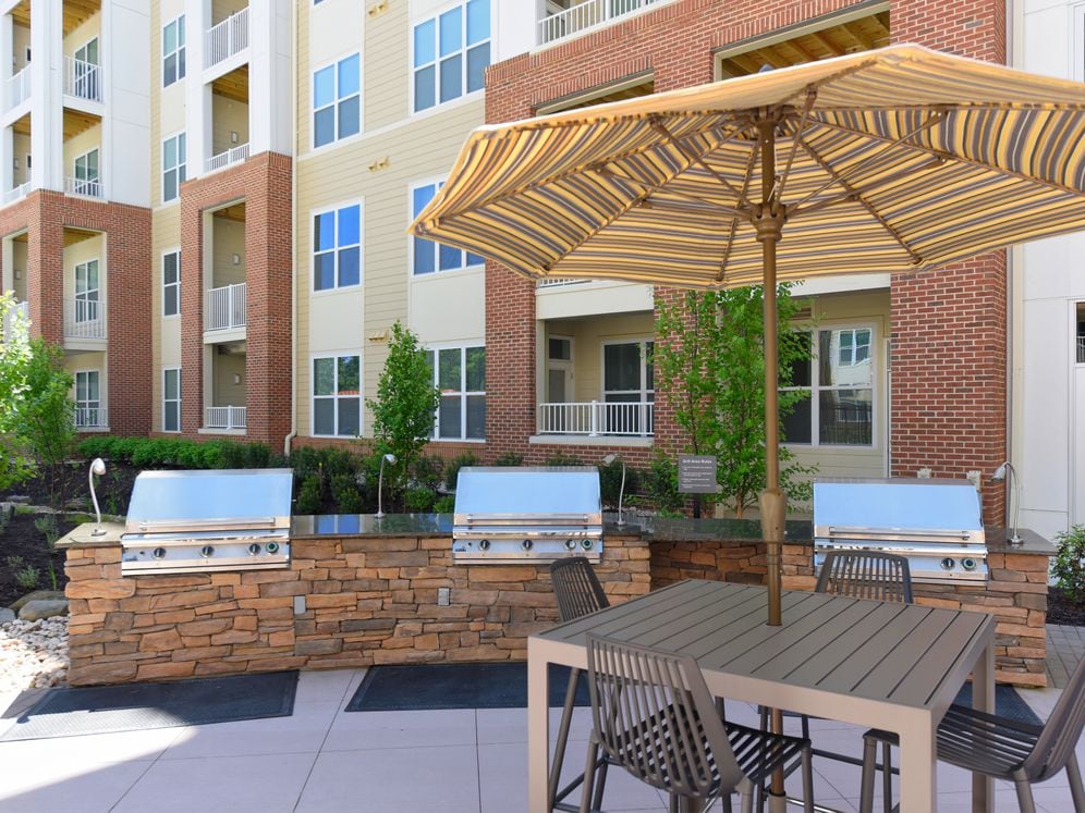 Hunt Valley - Courtyard with barbecue grills and dining area
