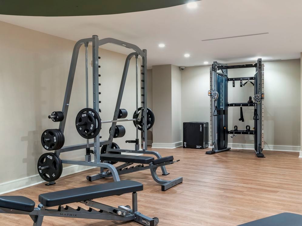 Fitness center with strength equipment