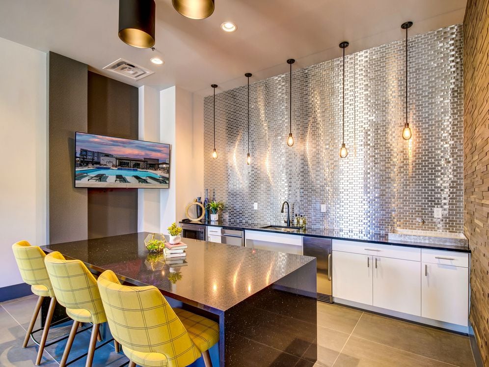 Resident's lounge with entertaining kitchenette and flat-screen television