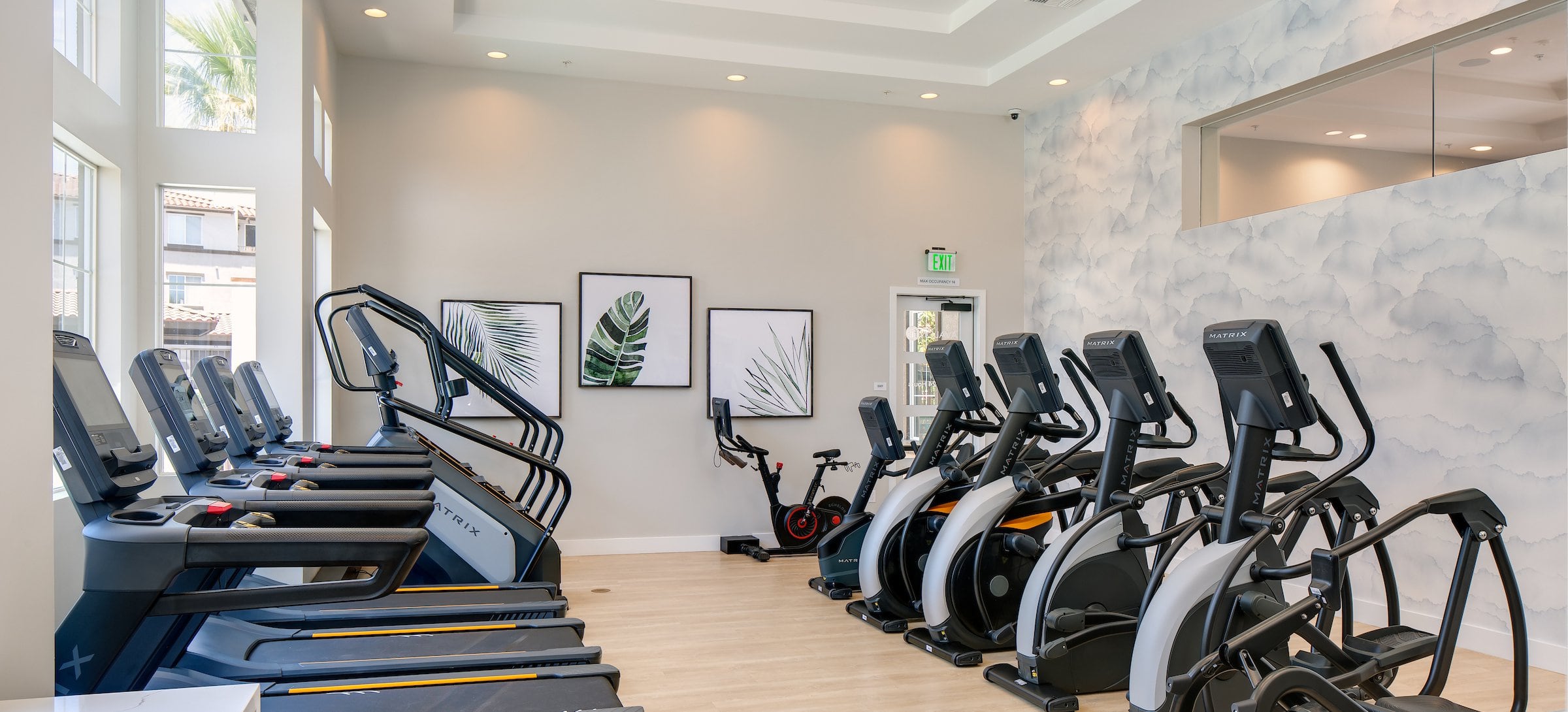 Fitness center with cardio and strength equipment