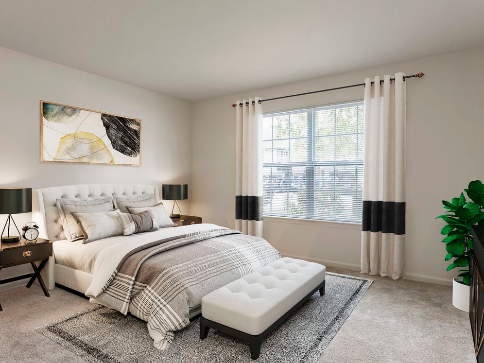 Bedroom with carpet