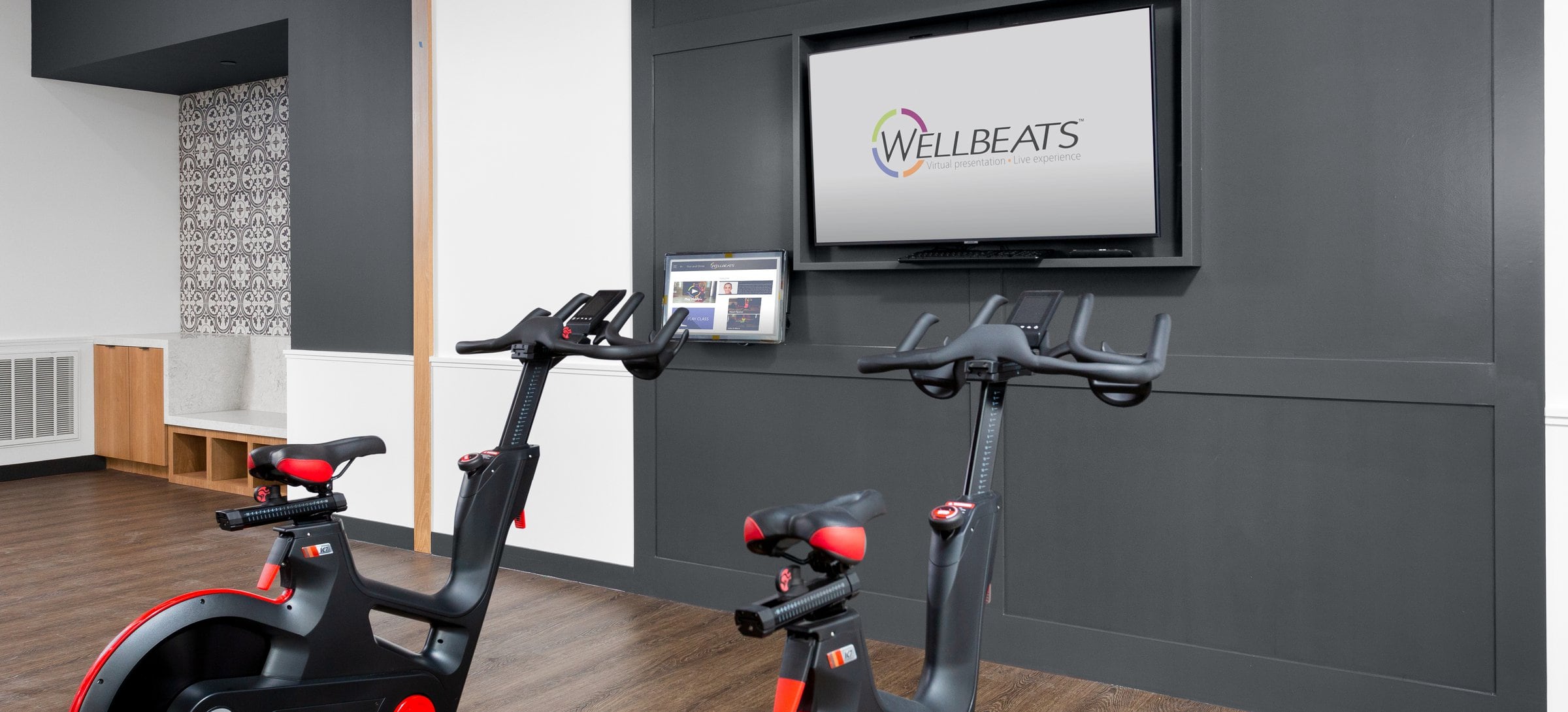 Fitness center with spin bikes and virtual fitness programming