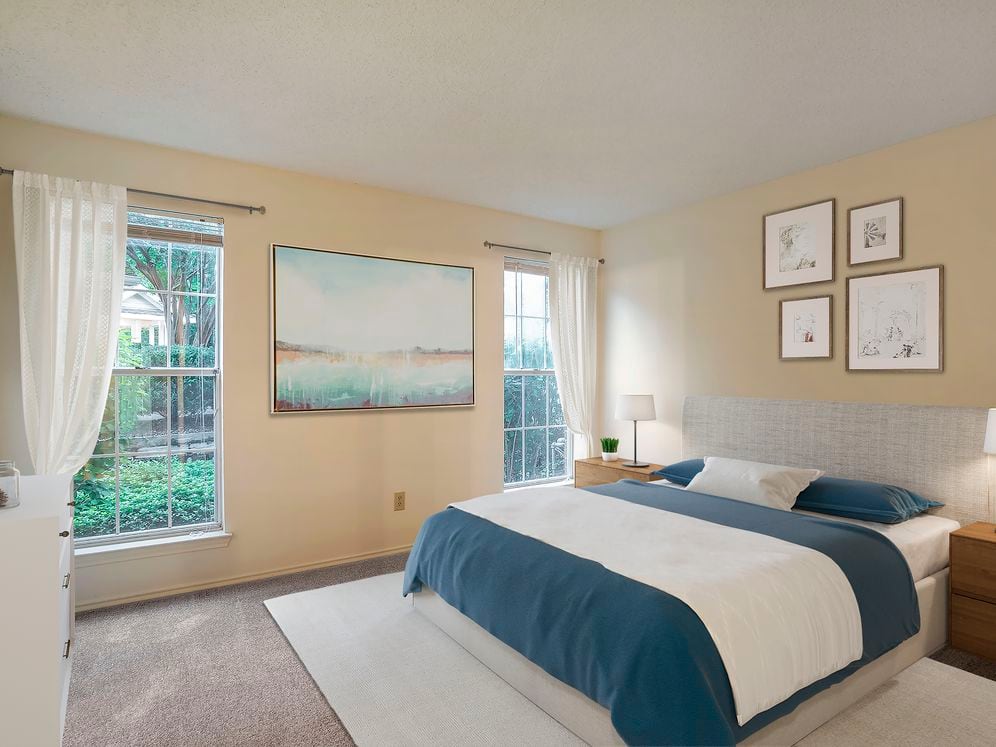 Bedroom with carpet