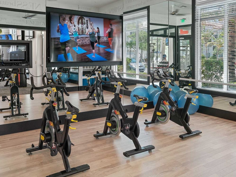 Spin bike room