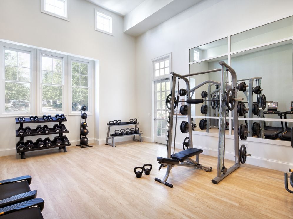 Fitness center with strength equipment